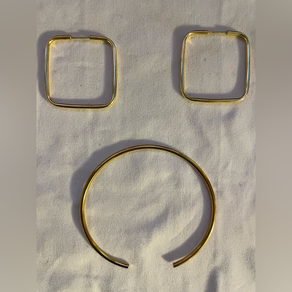 bangle and earrings